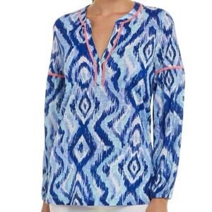 Lilly Pulitzer Kalissa Knit Tunic Blue Swish Skipped A Beach